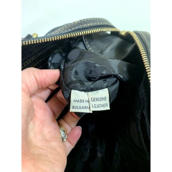 Francesco Biasia Black Leather Bag Large Italian Designer - Picture 9 of 10